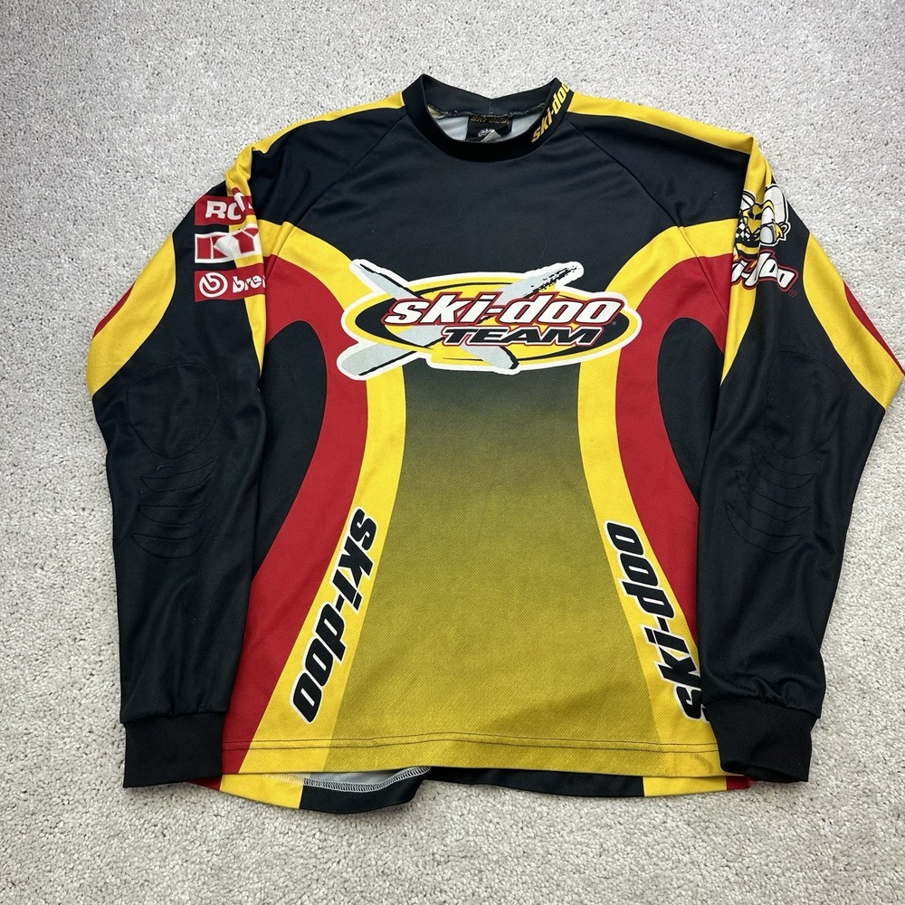 Vintage Ski-Doo Team Racing Jersey Bombadier Size Medium Long Sleeve
